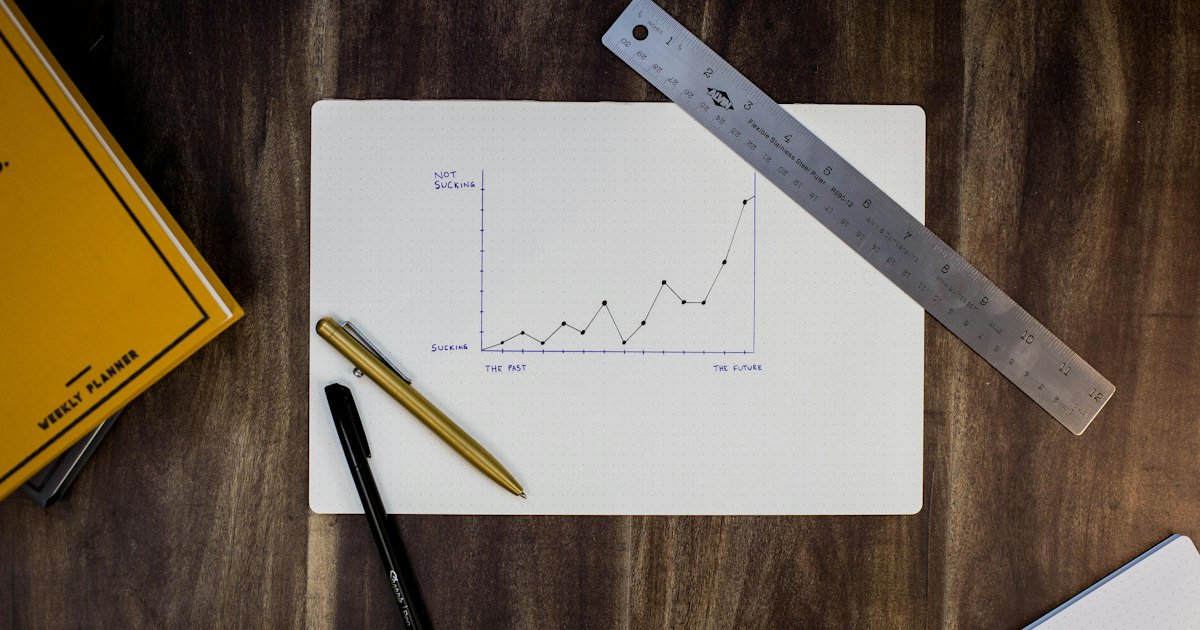 GA4: gráfico de crescimento desenhado à mão