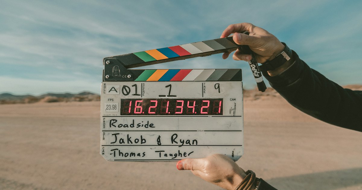 Conteúdo: claquete de produção de vídeo